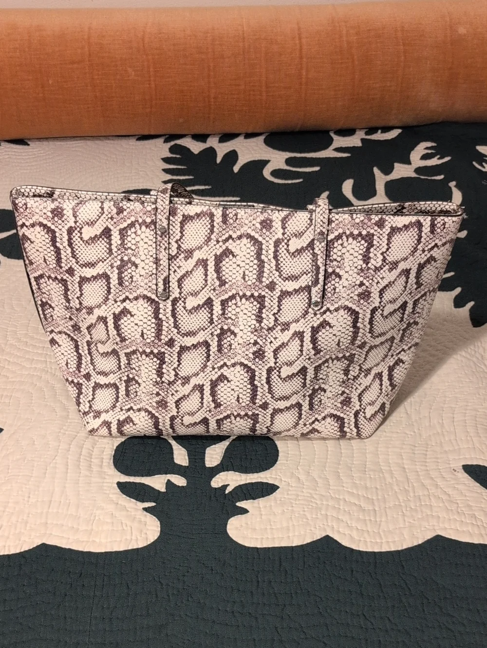 INC Snake-Print Tote Bag in White and Gray - Stylish Everyday Carry